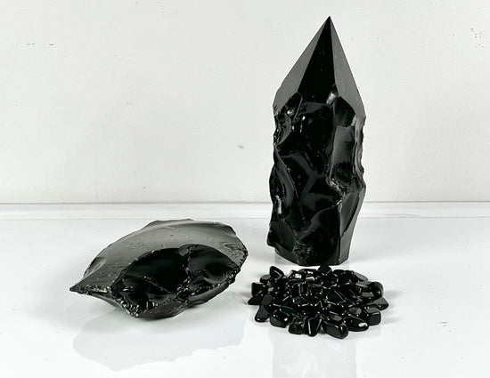 Obsidian Tower, Cluster, Tumbled
